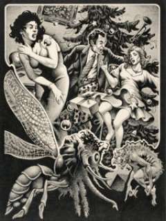 Stephen Fabian - Christmas Calamity with Demons Illustration Original Art (c. 1960s).... | Heritage