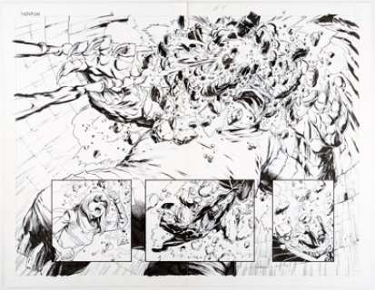  - Cory Smith Nova #4 Double Splash Pages 4 and 5 Original Art (Marvel Comics, 2016)....