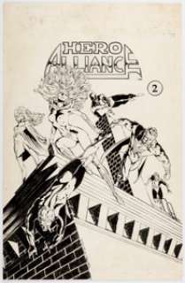  - Bart Sears and Rick J. Bryant Hero Alliance #2 Cover Original Art (Innovation, 1989)....