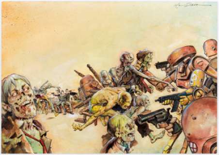 Mike Dubisch Zombies vs. Robots: Diplomacy Wraparound Cover Painting Original Art (IDW, 2013).... | Heritage