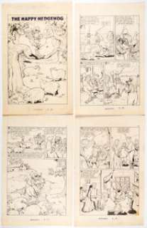 George Peltz Classics Illustrated Junior #568 The Happy Hedgehog Complete Issue Original Art Group of ... (Total: 33 Original Art) | Heritage