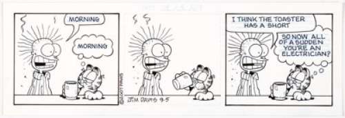 Jim Davis Garfield Daily Comic Strip Original Art dated 9-5-07 (United Feature Syndicate, 2007).... | Heritage