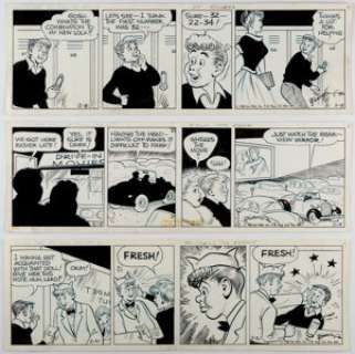 Merrill Blosser Freckles and His Friends Daily Comic Strip Original Art Group (NEA, 1963). Three dailies of -