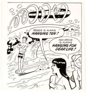 Dan DeCarlo Laugh Comics Digest #2 Cover Original Art (Archie, 1975). Reggie shows Archie what "Hanging - | Heritage