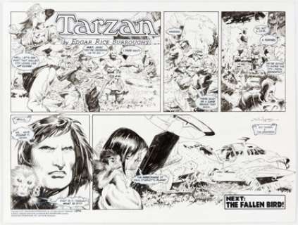 Tom Grindberg New Adventures of Tarzan Sunday Comic Strip Original Art #3714 (Edgar Rice Burroughs Inc., 2013). To - | Heritage