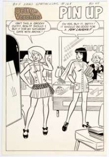 Dan DeCarlo and Rudy Lapick Archie Giant Series Magazine #168 Pin-Up Page Betty and Veronica Original Art (Archie, - | Heritage