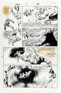Sal Buscema and Al Gordon Eternals #1 Story Page 20 Original Art (Marvel, 1985).  The mighty Ikaris has the upper -