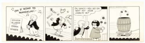 Ernie Bushmiller Nancy Daily Comic Strip Original Art dated 2-8-44 (United Feature Syndicate, 1944). Bushmiller - | Heritage