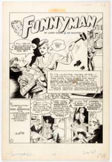 Joe Shuster, John Sikela, and the Shuster Studio Funnyman #2 Story Page 1 Original Art (Magazine Enterprises, 1948... | Heritage