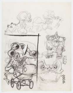 Wally Wood - Monster Illustrations Original Art (c. 1960-70s).... | Heritage