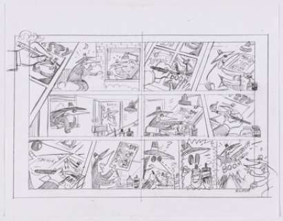 Peter Kuper - MAD Preliminary Original Art for "Spy vs. Spy" Story (EC Publ., c. 2000).