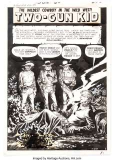 John Severin | Two Gun Kid #53 Complete 6-Page Story Original Art (Atlas/Marvel, 1960).... (Total: 6 Original Art) | Heritage