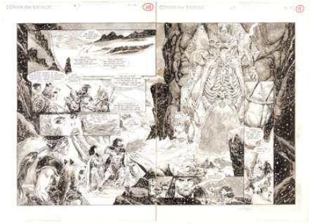 Gary Kwapisz - Conan the Savage #7 Double Page Spread 10-11 Original Art (Marvel, 1996)....