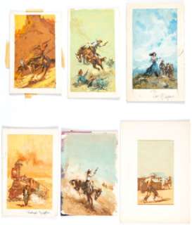Victor Prezio - Western Paperback Novel Cover Preliminary Painting Original Art Group of 6 (c. 1960-70s). These - | Heritage