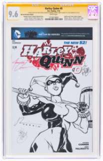 Ben Dunn - Harley Quinn #0 We Can Be Heroes Edition - Signature Series Sketch Original Art (DC, 2014) CGC NM+ 9.6 White pages.