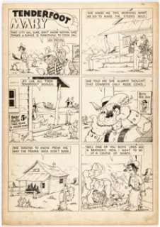 Fred Schwab - Star Ranger #2 Complete 1-Page "Tenderfoot Mary" Story Original Art (Chesler, 1937).