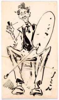 Eugene "Zim" Zimmerman - Self-Caricature Original Art ( c. 1920s).