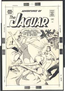 John Rosenberger - + Awesome 1961 Rosenberger Cover For Jaguar #3 - Reptile Maiden And Monsters Attack Jaguar Issue Adventures of the Jaguar #3 Page Cover