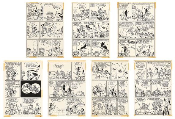 Jijé | Lot 546 - Bonux-Boy, ensemble de 7 planches (n°2 à 4 et 6… | AZ auction