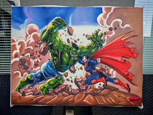 comic book art original oil painting signed by artist | eBay US