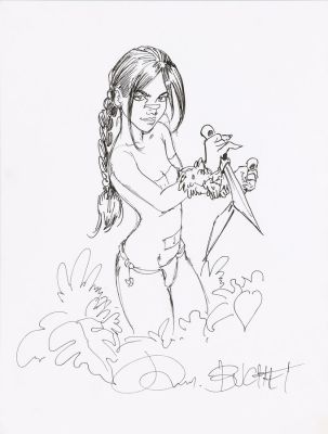 Buchet | Lot 070 - Sillage, illustration au feutre sur papier dessin… | AZ auction