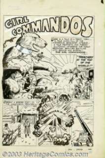 Jim Elgin - Original Art for Speed Comics #41 - Complete 8-page Story "Girl Commandos in Treachery at the Top - | Heritage