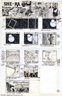 Victor Dal Chele - Original Animation Storyboards For She-Ra Princess Of Power (Hallmark Entertainment, undated). -