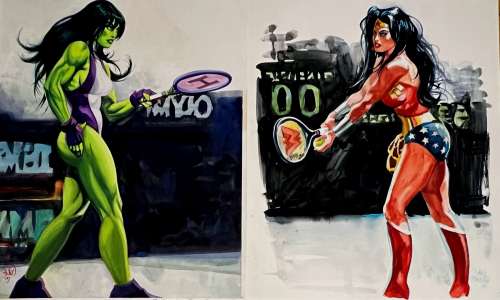 Dan Brereton | Wonder Woman & She-Hulk, 2 Large Paintings | Romitaman