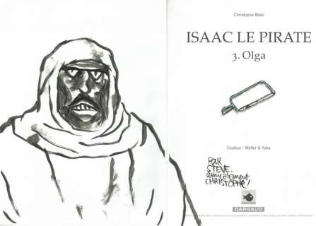 Lot 202 - Blain. Dessin original dédicacé Isaac le pirate