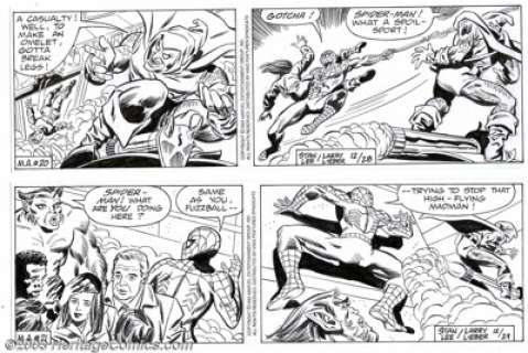 Larry Lieber - Original Comic Strip Art for the Amazing Spider-Man, Group of 25 Dalies (King Features, 1990-94). - | Heritage