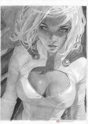 Power Girl (09"x12") Original Art by Wesley Oliveira - Ed Benes Studio | eBay US