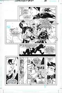 Keith Champagne, Pascual Ferry | Superboy #84 Pg.15 - Lobo Yells At Superboy - Ink Page Signed Issue 84 Page 15 | Anthony’s Comic Book Art