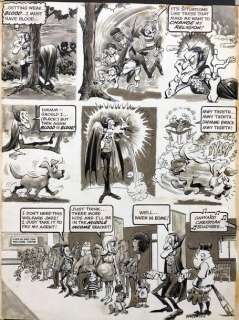 Planche originale d’un gag ilustrant Dracula Ã  la … | Dagoty
