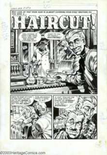Howard Nostrand - Original Art for Chamber of Chills #18, Complete 5-page Story, "Haircut" (Harvey, - | Heritage
