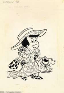 Sid Couchy - Original Cover Art for Little Dot Dotland #43 (Harvey, 1969). Dot and her dog are living high on the - | Heritage