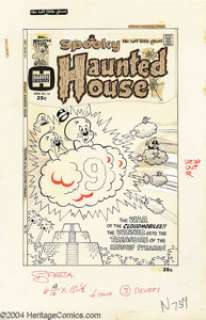 Howie Post - Spooky Haunted House #16 Original Cover Art and Color Guide (Harvey, circa 1974). Spooky finds - | Heritage