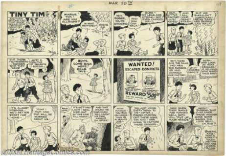 Stanley Link - Tiny Tim Sunday Comic Strip Original Art, dated 3-20-38 (Chicago Tribune, 1938). Tiny Tim is a - | Heritage