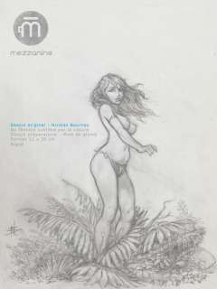 Nicolas Bournay   - 
           Dessin original - Illustration           nu féminin
           