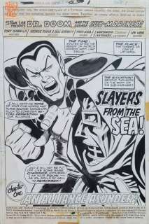 George Tuska Bill Everett Fred Kida - Super-Villian Team Up 1 Splash (Marvel, 1975) Dr Doom !