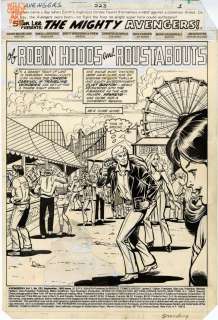 Greg Larocque Brett Breeding - Avengers 223 Splash (Marvel, 1982) ‘Of Robin Hoods And Roustabouts‘