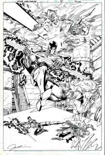 Jim Lee, Scott Williams - Wildc.a.T.S / X-Men: the Silver Age#1 Splash (Great Scott Williams Inked Splash with Pike, Grifter And Jean Grey (Marvel Girl!)