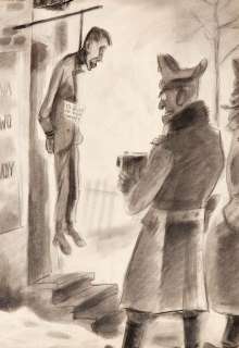 Jerzy Zaruba (1891 - 1971) | Jerzy Zaruba | Wisielec, rysunek satyryczny | Desa Unicum