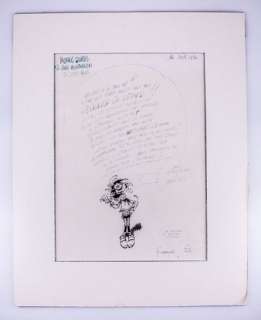 FRANQUIN (1924 1997), lettre manuscrite avec dessin de Gaston en pied. Lettre datée du 16 aoÃ»t 1980 … | Maison Good