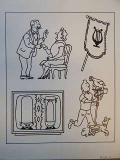 Hergé, Studios - Originele tekening voor kleurboek - Tintin / Kuifje - (Jaren ’60) | Catawiki