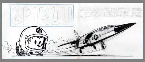 Franquin | Spirou, entête Ã  la mine de plomb et Ã  l’encre … | Banque Dessinée