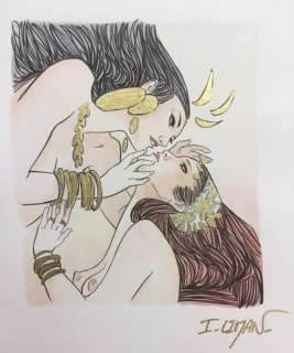 Liman, Ingrid - Dessin original Ã  la feuille d’or - Deux femmes | Catawiki