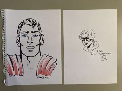 2 comic art sketches Jimmy Cheung & Tom Scioli | misc / divers