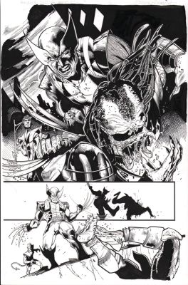 Jay Leisten | Predator Kills the Marvel Universe #4 P.6 - Wolverine Kills Predator - Signed - 2025 | Anthony’s Comic Book Art