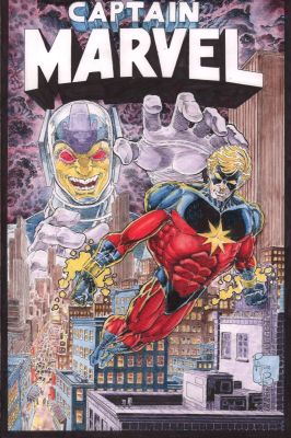 Pat Broderick | Captain Marvel Full Page Color Art - Signed - 2016 | Anthony’s Comic Book Art