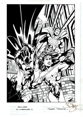 Aaron Lopresti, James Pascoe - Dc Overpower #3 Published Illustration (Wonder Woman, Superman, Batman!) 1996